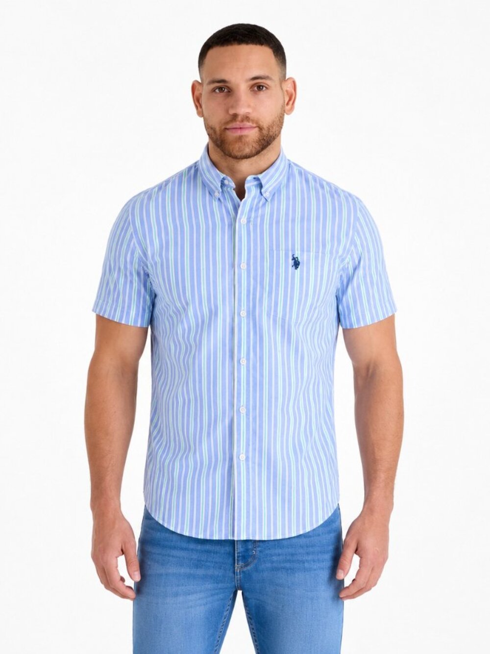 U.S. Polo Assn Men's Short Sleeve Button Down Shirt Casual Woven Shirt New